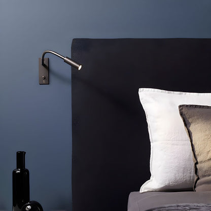Elezor Flexibele Gooseneck Wandlamp LED Zwart Leeslamp Slaapkamer Bed Wandverlichting Richtbaar Modern Minimalistisch
