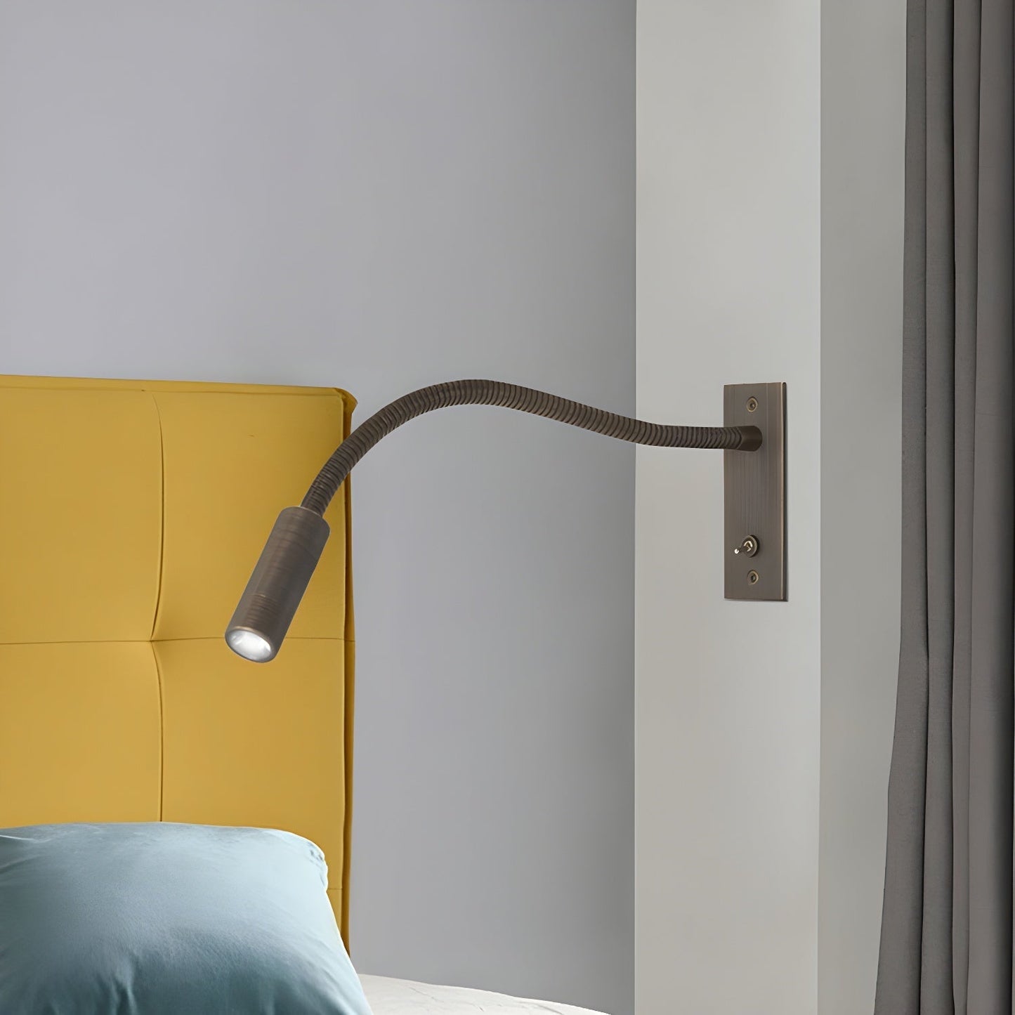 Elezor Flexibele Gooseneck Wandlamp LED Zwart Leeslamp Slaapkamer Bed Wandverlichting Richtbaar Modern Minimalistisch