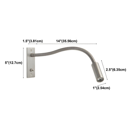 Elezor Flexibele Gooseneck Wandlamp LED Zwart Leeslamp Slaapkamer Bed Wandverlichting Richtbaar Modern Minimalistisch