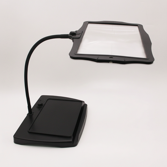 Vergrotingslamp met LED 3x Vergroot Accu Zwart Lezen Loeplamp Staand Handsfree Leeslamp