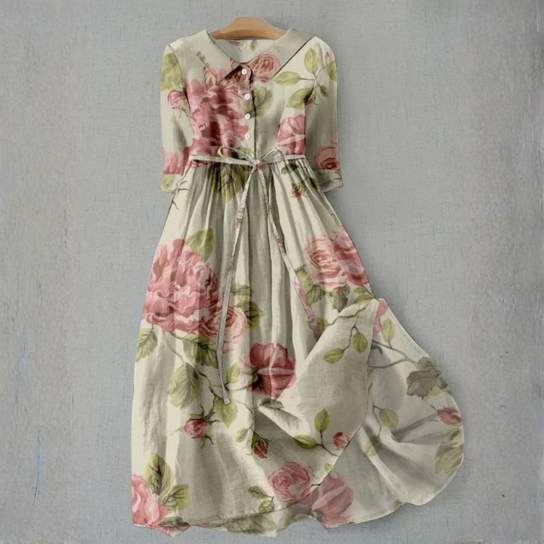 Zomerjurk Bloemenprint Elegante Vintage Jurk voor Vrouw - StudioMarella