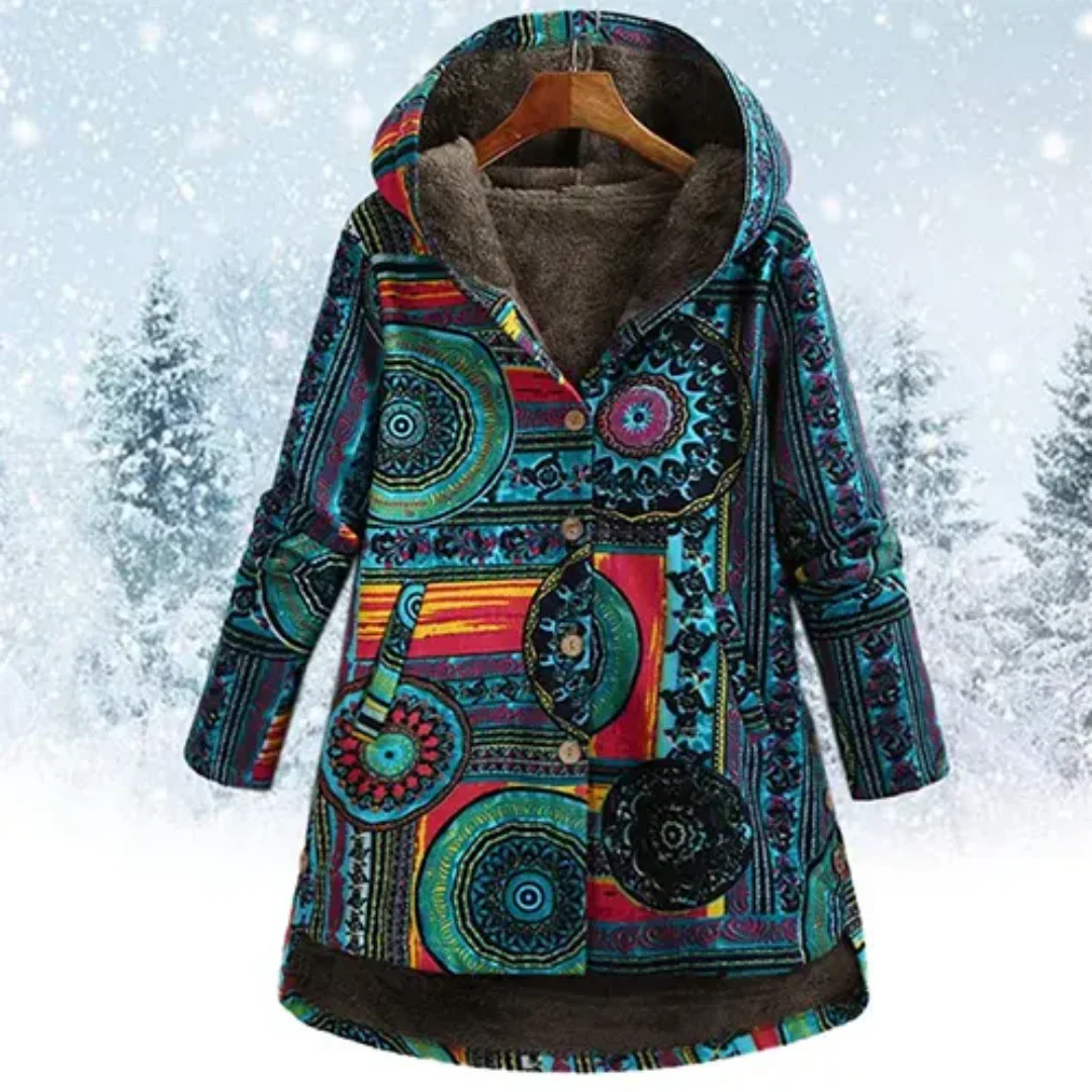 Dames Winterjas Warm Gewatteerd Bloemenprint - StudioMarella