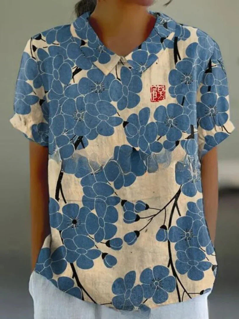 Vrouwelijke Zomerjurk Korte Mouw Bloemenprint - StudioMarella