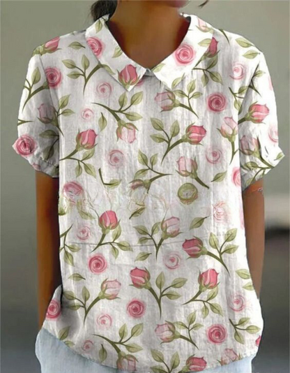 Florien | Camicetta a maniche lunghe con stampa floreale vintage 7