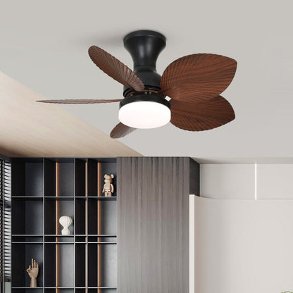 Plafondventilator met verlichting Florence in vintage houtlook — design plafondventilator met lamp, 6 snelheden, afstandsbediening, E27 of LED, geschikt voor woonkamer slaapkamer