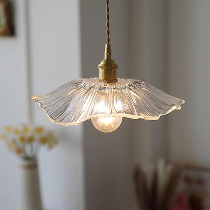 Hanglamp Bloem Glas Retro Transparant Koper E27 Vintage Keuken Eettafel