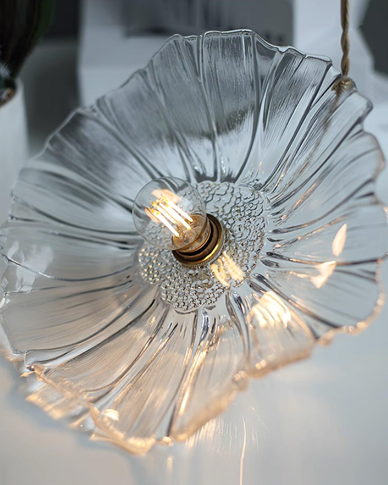 Hanglamp Bloem Glas Retro Transparant Koper E27 Vintage Keuken Eettafel