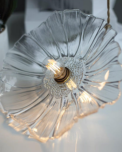 Hanglamp Bloem Glas Retro Transparant Koper E27 Vintage Keuken Eettafel