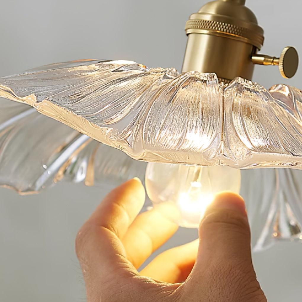 Hanglamp Bloem Glas Retro Transparant Koper E27 Vintage Keuken Eettafel