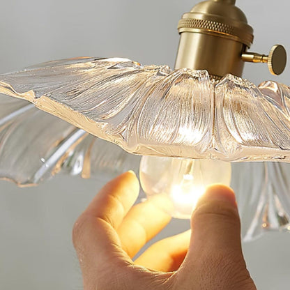 Hanglamp Bloem Glas Retro Transparant Koper E27 Vintage Keuken Eettafel