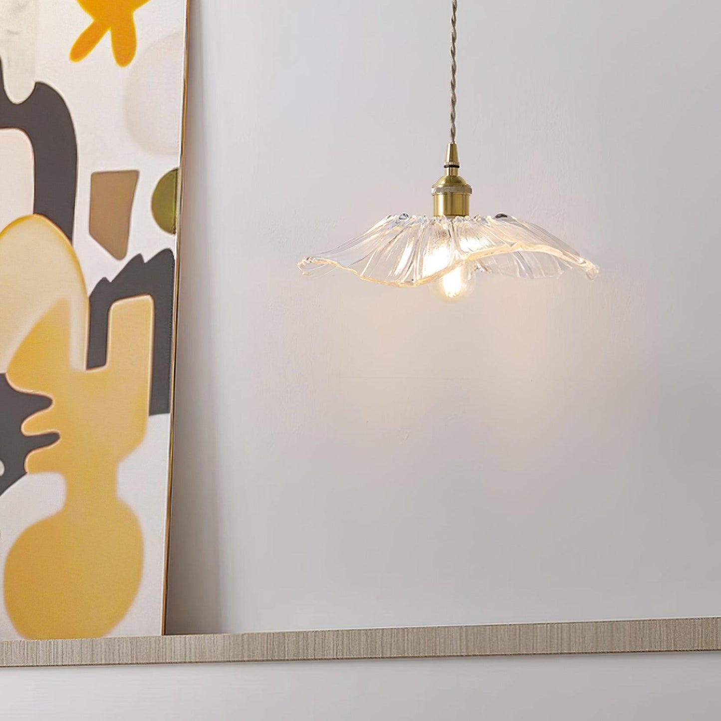 Hanglamp Bloem Glas Retro Transparant Koper E27 Vintage Keuken Eettafel