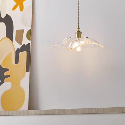 Hanglamp Bloem Glas Retro Transparant Koper E27 Vintage Keuken Eettafel