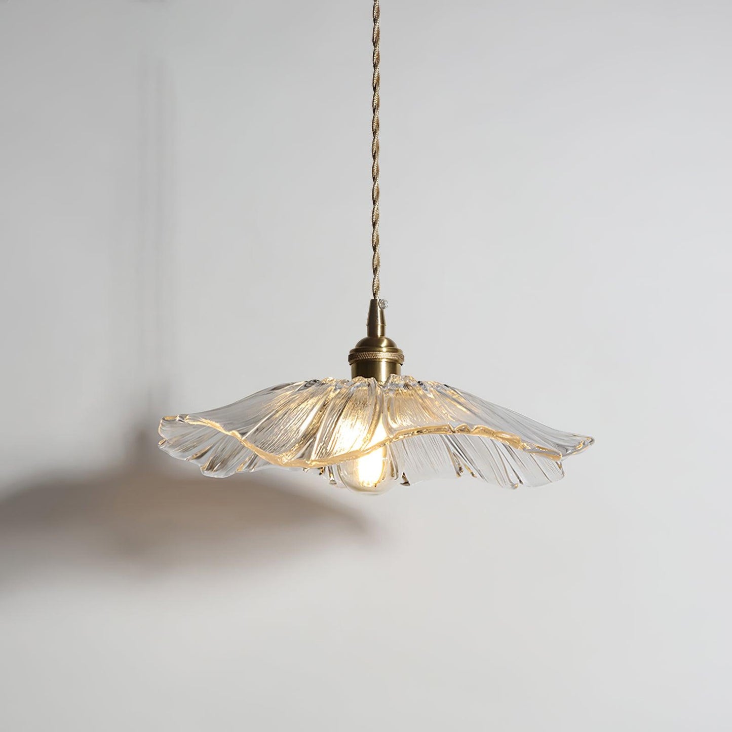 Hanglamp Bloem Glas Retro Transparant Koper E27 Vintage Keuken Eettafel