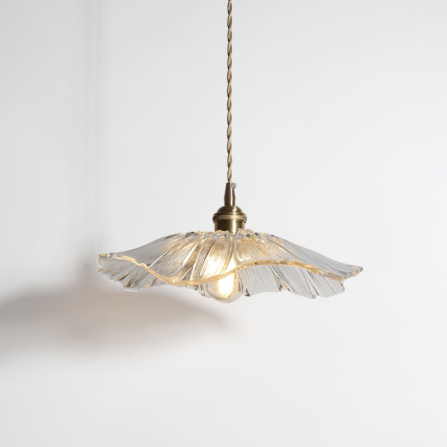 Hanglamp Bloem Glas Retro Transparant Koper E27 Vintage Keuken Eettafel