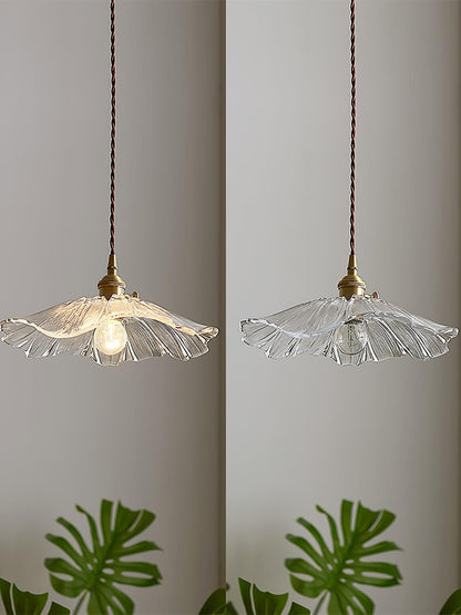 Hanglamp Bloem Glas Retro Transparant Koper E27 Vintage Keuken Eettafel