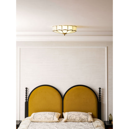 Bloemvormige Glazen Plafondlamp met Messing Afwerking – Postmodern Design met 3,4 of 6 Lichtpunten