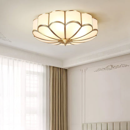 Plafondlamp Glas Messing Goud Rond Klassiek Woonkamer Hal Eetkamer Vintage Design Verlichting Diffuus Licht