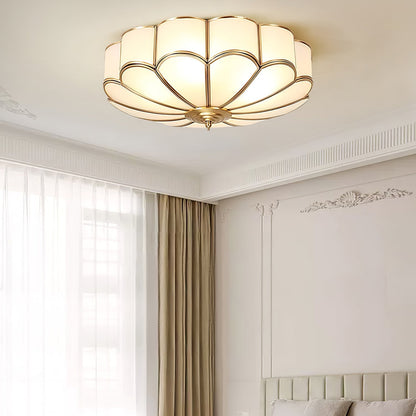 Plafondlamp Glas Messing Goud Rond Klassiek Woonkamer Hal Eetkamer Vintage Design Verlichting Diffuus Licht