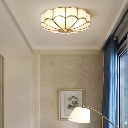Plafondlamp Glas Messing Goud Rond Klassiek Woonkamer Hal Eetkamer Vintage Design Verlichting Diffuus Licht