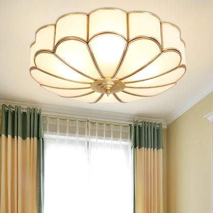 Plafondlamp Glas Messing Goud Rond Klassiek Woonkamer Hal Eetkamer Vintage Design Verlichting Diffuus Licht