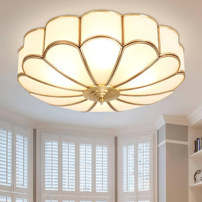 Plafondlamp Glas Messing Goud Rond Klassiek Woonkamer Hal Eetkamer Vintage Design Verlichting Diffuus Licht