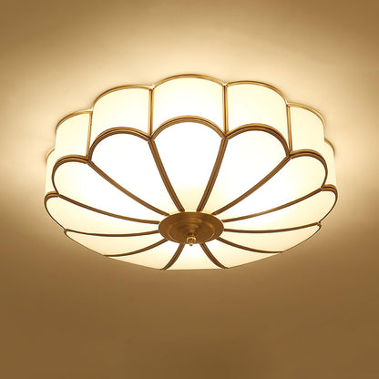 Plafondlamp Glas Messing Goud Rond Klassiek Woonkamer Hal Eetkamer Vintage Design Verlichting Diffuus Licht