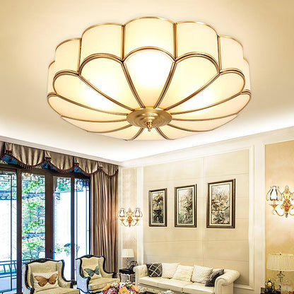 Plafondlamp Glas Messing Goud Rond Klassiek Woonkamer Hal Eetkamer Vintage Design Verlichting Diffuus Licht