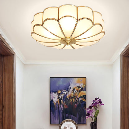 Plafondlamp Glas Messing Goud Rond Klassiek Woonkamer Hal Eetkamer Vintage Design Verlichting Diffuus Licht