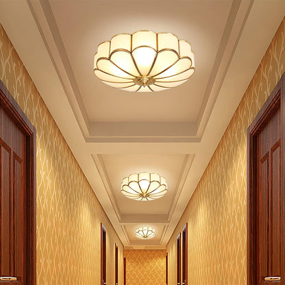 Plafondlamp Glas Messing Goud Rond Klassiek Woonkamer Hal Eetkamer Vintage Design Verlichting Diffuus Licht