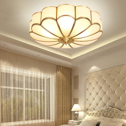 Plafondlamp Glas Messing Goud Rond Klassiek Woonkamer Hal Eetkamer Vintage Design Verlichting Diffuus Licht