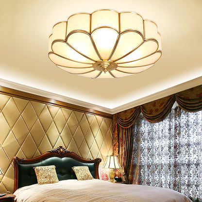 Plafondlamp Glas Messing Goud Rond Klassiek Woonkamer Hal Eetkamer Vintage Design Verlichting Diffuus Licht