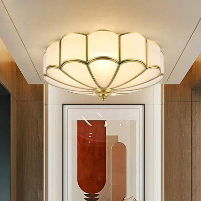 Plafondlamp Glas Messing Goud Rond Klassiek Woonkamer Hal Eetkamer Vintage Design Verlichting Diffuus Licht