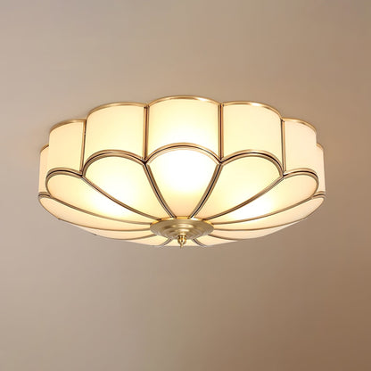 Plafondlamp Glas Messing Goud Rond Klassiek Woonkamer Hal Eetkamer Vintage Design Verlichting Diffuus Licht