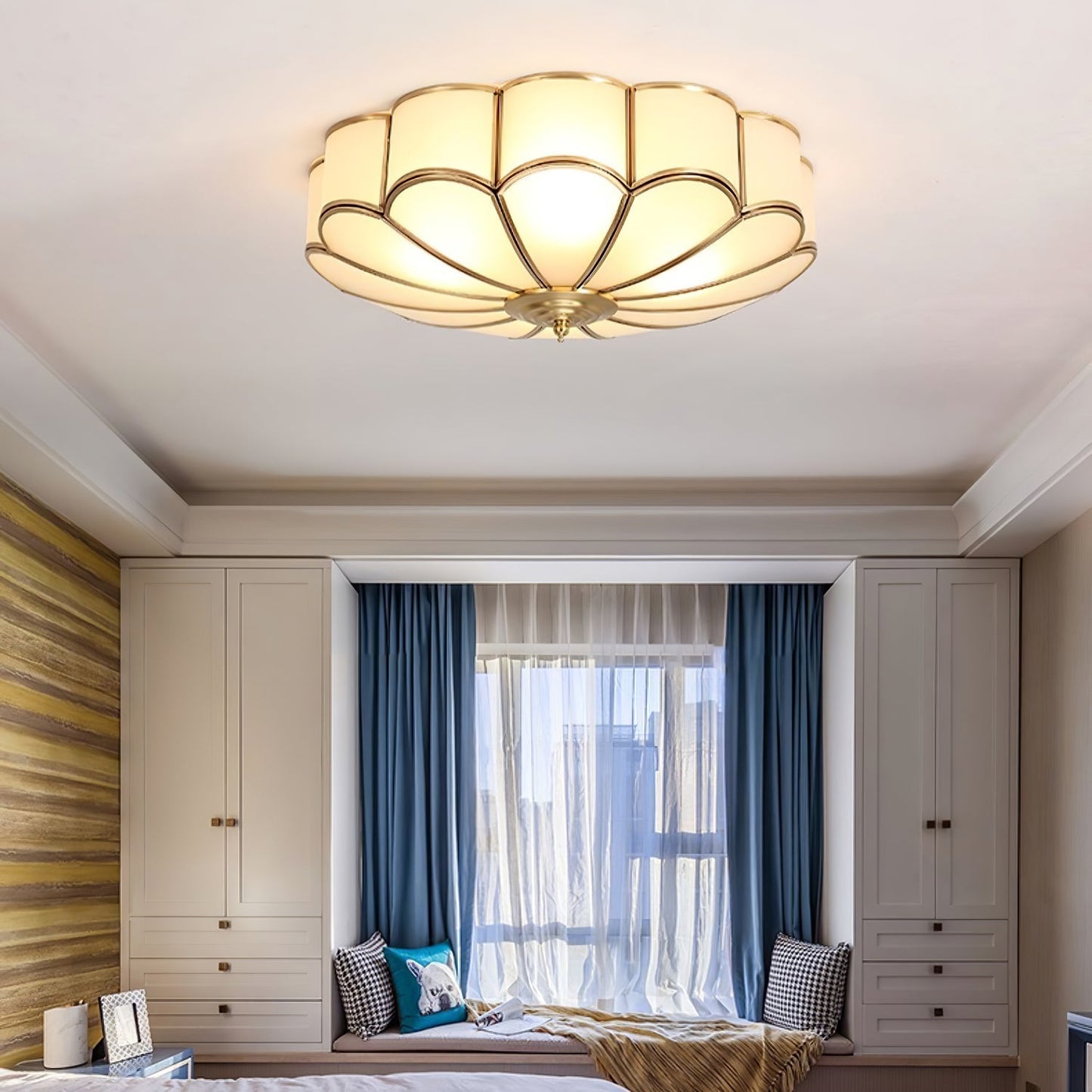Plafondlamp Glas Messing Goud Rond Klassiek Woonkamer Hal Eetkamer Vintage Design Verlichting Diffuus Licht