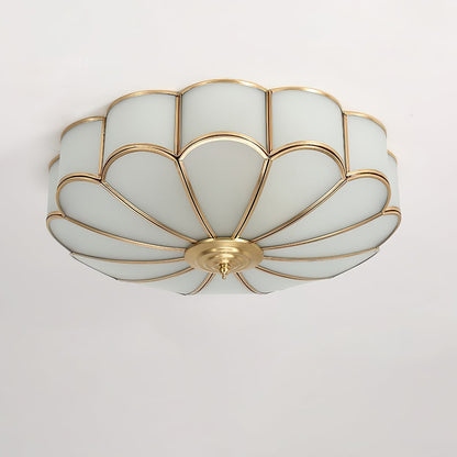 Plafondlamp Glas Messing Goud Rond Klassiek Woonkamer Hal Eetkamer Vintage Design Verlichting Diffuus Licht