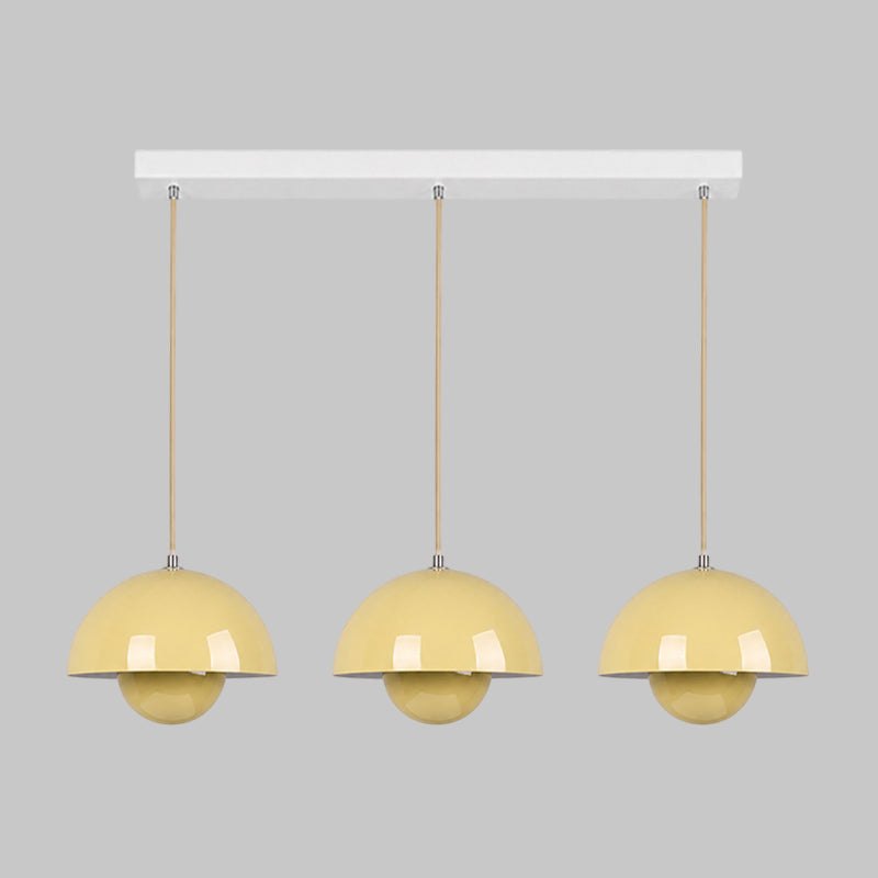 Ronde Hanglampen in Scandinavisch Design – Dubbele Halfbolvorm met Verstelbare Draad – E27/G9 – Verkrijgbaar in 16 Kleuren