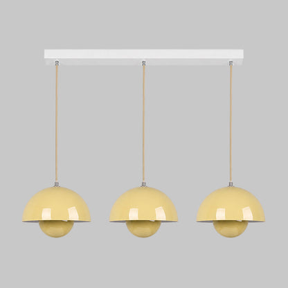 Ronde Hanglampen in Scandinavisch Design – Dubbele Halfbolvorm met Verstelbare Draad – E27/G9 – Verkrijgbaar in 16 Kleuren