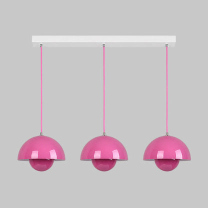 Ronde Hanglampen in Scandinavisch Design – Dubbele Halfbolvorm met Verstelbare Draad – E27/G9 – Verkrijgbaar in 16 Kleuren