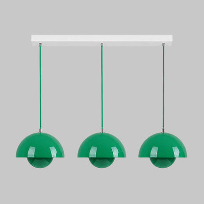 Ronde Hanglampen in Scandinavisch Design – Dubbele Halfbolvorm met Verstelbare Draad – E27/G9 – Verkrijgbaar in 16 Kleuren