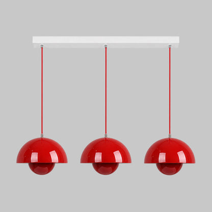 Ronde Hanglampen in Scandinavisch Design – Dubbele Halfbolvorm met Verstelbare Draad – E27/G9 – Verkrijgbaar in 16 Kleuren