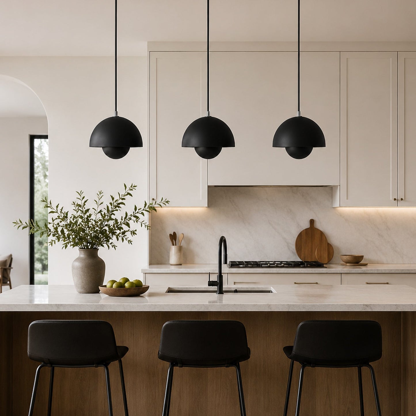 Ronde Hanglampen in Scandinavisch Design – Dubbele Halfbolvorm met Verstelbare Draad – E27/G9 – Verkrijgbaar in 16 Kleuren