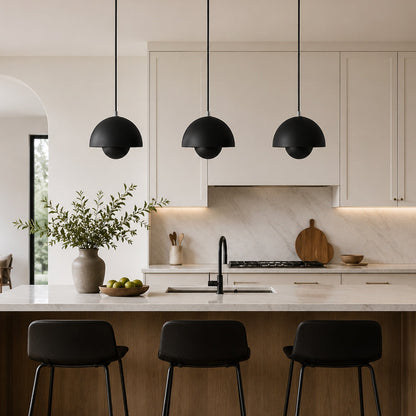 Ronde Hanglampen in Scandinavisch Design – Dubbele Halfbolvorm met Verstelbare Draad – E27/G9 – Verkrijgbaar in 16 Kleuren