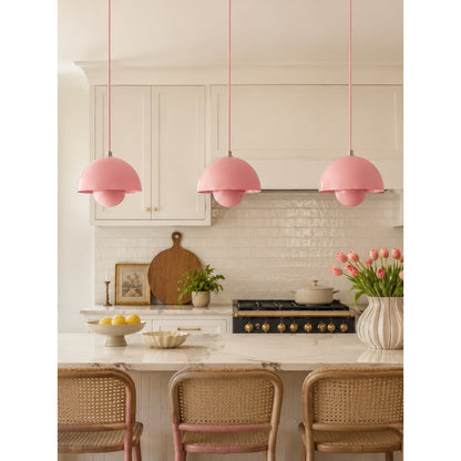 Ronde Hanglampen in Scandinavisch Design – Dubbele Halfbolvorm met Verstelbare Draad – E27/G9 – Verkrijgbaar in 16 Kleuren