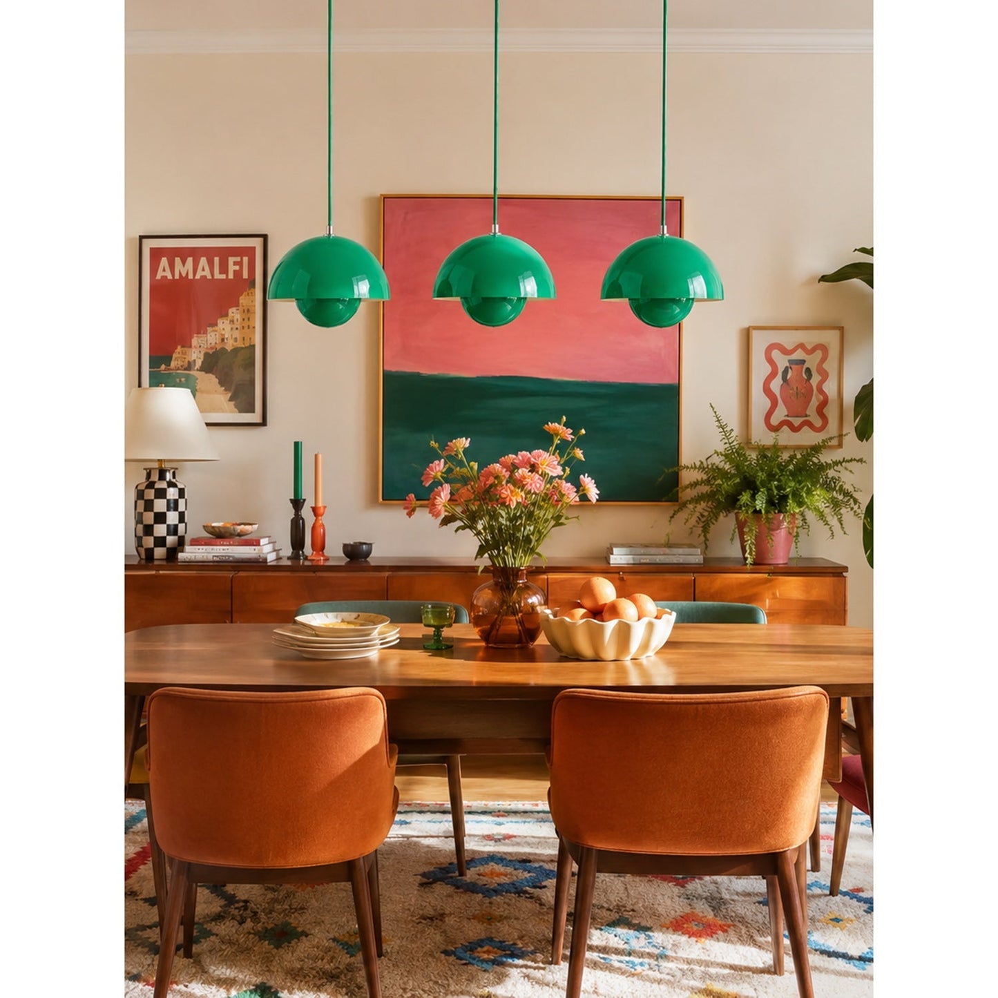 Ronde Hanglampen in Scandinavisch Design – Dubbele Halfbolvorm met Verstelbare Draad – E27/G9 – Verkrijgbaar in 16 Kleuren
