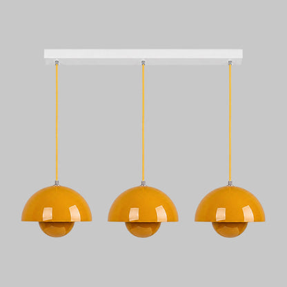 Ronde Hanglampen in Scandinavisch Design – Dubbele Halfbolvorm met Verstelbare Draad – E27/G9 – Verkrijgbaar in 16 Kleuren