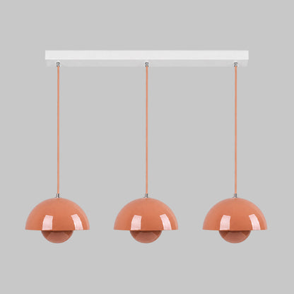 Ronde Hanglampen in Scandinavisch Design – Dubbele Halfbolvorm met Verstelbare Draad – E27/G9 – Verkrijgbaar in 16 Kleuren