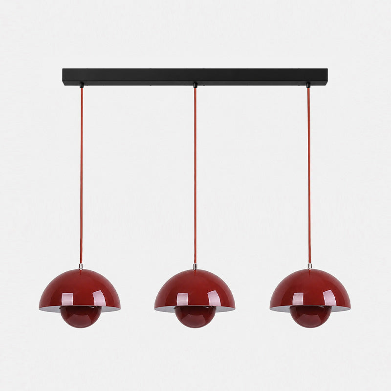 Ronde Hanglampen in Scandinavisch Design – Dubbele Halfbolvorm met Verstelbare Draad – E27/G9 – Verkrijgbaar in 16 Kleuren
