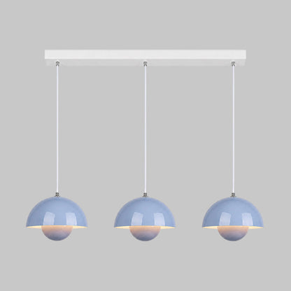 Ronde Hanglampen in Scandinavisch Design – Dubbele Halfbolvorm met Verstelbare Draad – E27/G9 – Verkrijgbaar in 16 Kleuren