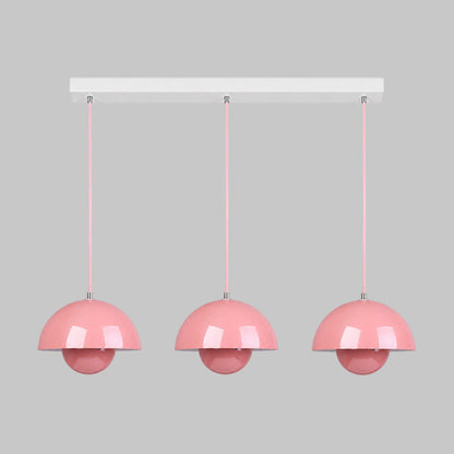 Ronde Hanglampen in Scandinavisch Design – Dubbele Halfbolvorm met Verstelbare Draad – E27/G9 – Verkrijgbaar in 16 Kleuren