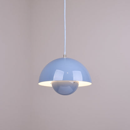 Ronde Hanglampen in Scandinavisch Design – Dubbele Halfbolvorm met Verstelbare Draad – E27/G9 – Verkrijgbaar in 16 Kleuren